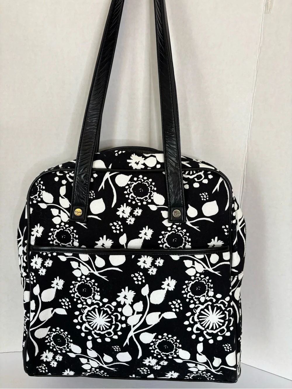 Thirty-One Black and White Floral Organizing Utility Tote